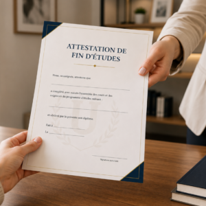 Attestation de fin d’études