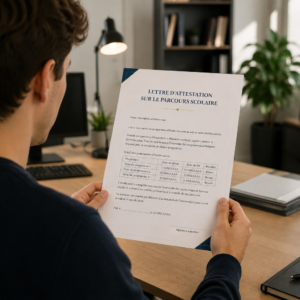 Lettre d’attestation sur le parcours scolaire