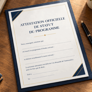 Attestation officielle de statut du programme